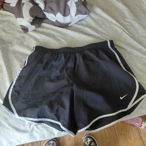 Nike Black Athletic Running Shorts with White Trim